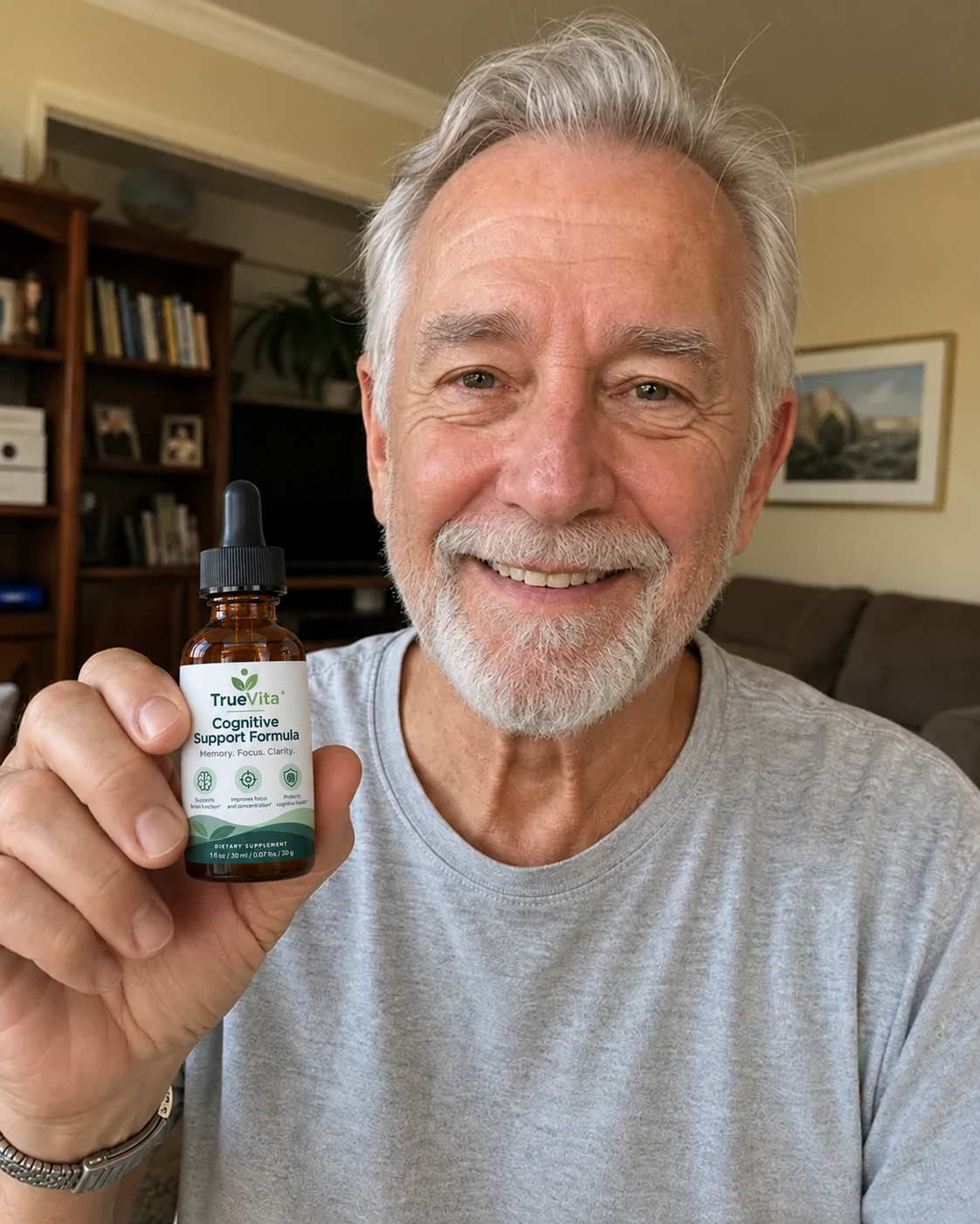 Arthur K., 69 — TrueVita customer holding his bottle